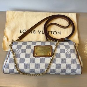 Louis Vuitton Eva Damier Azur Crossbody Clutch